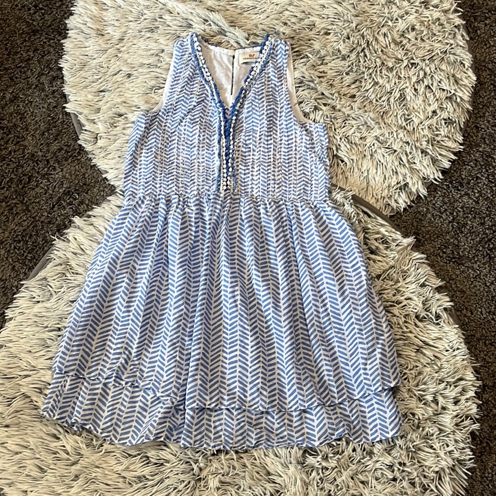 Vineyard Vines Dress Sleeveless Blue White Size medium 10/12